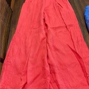 Athleta playa wide leg linen crop